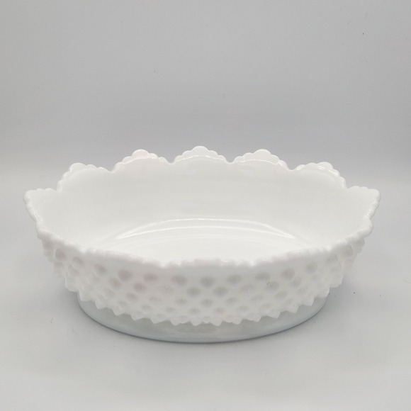 Vintage Milk Glass Hobnail Fenton Candy Dish Bowl - Picture 2 of 5